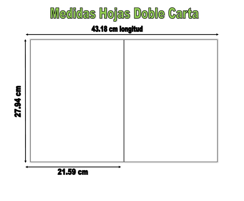 Medidas Hoja Doble Carta, ejemplo de formato.
